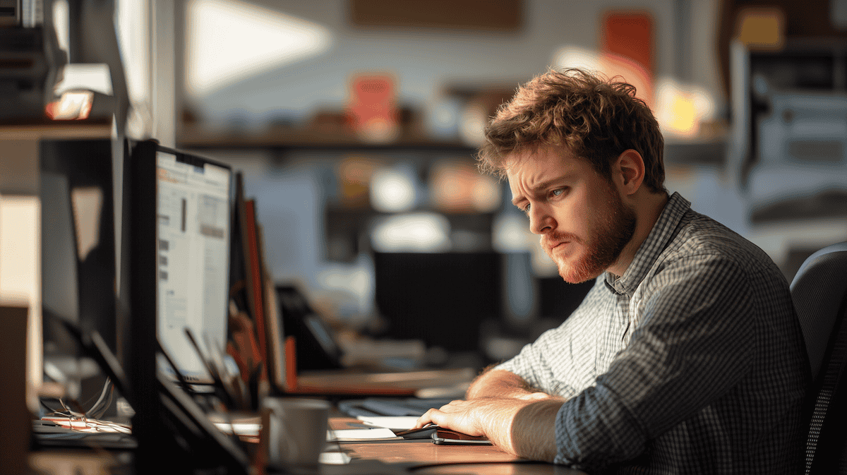 Homme stressé au travail